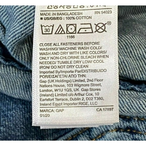 NWT GAP Kids Girls Denim Shortalls Sz M Medium Wash #543125 - Picture 3 of 5